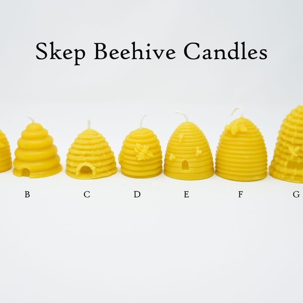 Skep Beehive Candles | Pure Beeswax | Handcrafted | Natural Honey Fragrance | Honeybee Gift