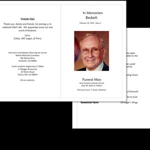 Programa de misa funeral católica totalmente editable
