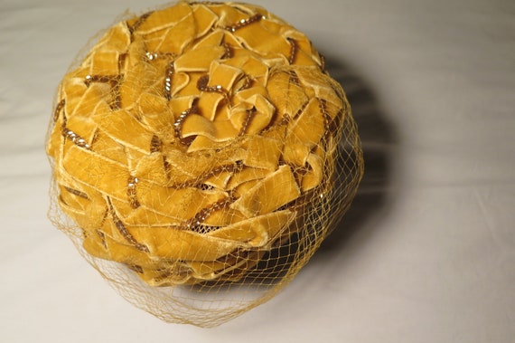 Vintage pillbox hat with birdcage veil.  Union ma… - image 1