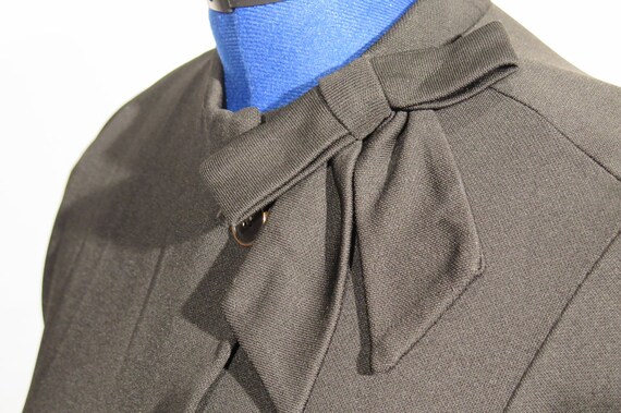 1960's Carol Craig Black Dress with Button and Bow