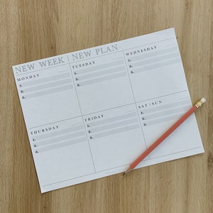 Landscape Printable Weekly Planner, PDF Download, Weekly Planner, Horizontal Printable Planner