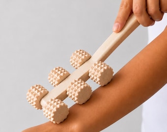 Massagerolle aus Holz | Tiefengewebsmassagegerät | Wellness-Geschenk