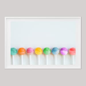 Lutscher Wandkunst, Food Art Print, Lollipop Fotografie, Minimal Food Print, Küche Dekor Poster, Foodie Kunst Foto, modernes Stillleben