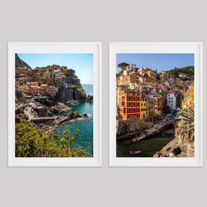 Set of 2 Prints, Coastal Wall Decor, Colourful Art Poster, Summer Photo Prints, Beach Photography, Mediterranean Prints, Landscape Art Print