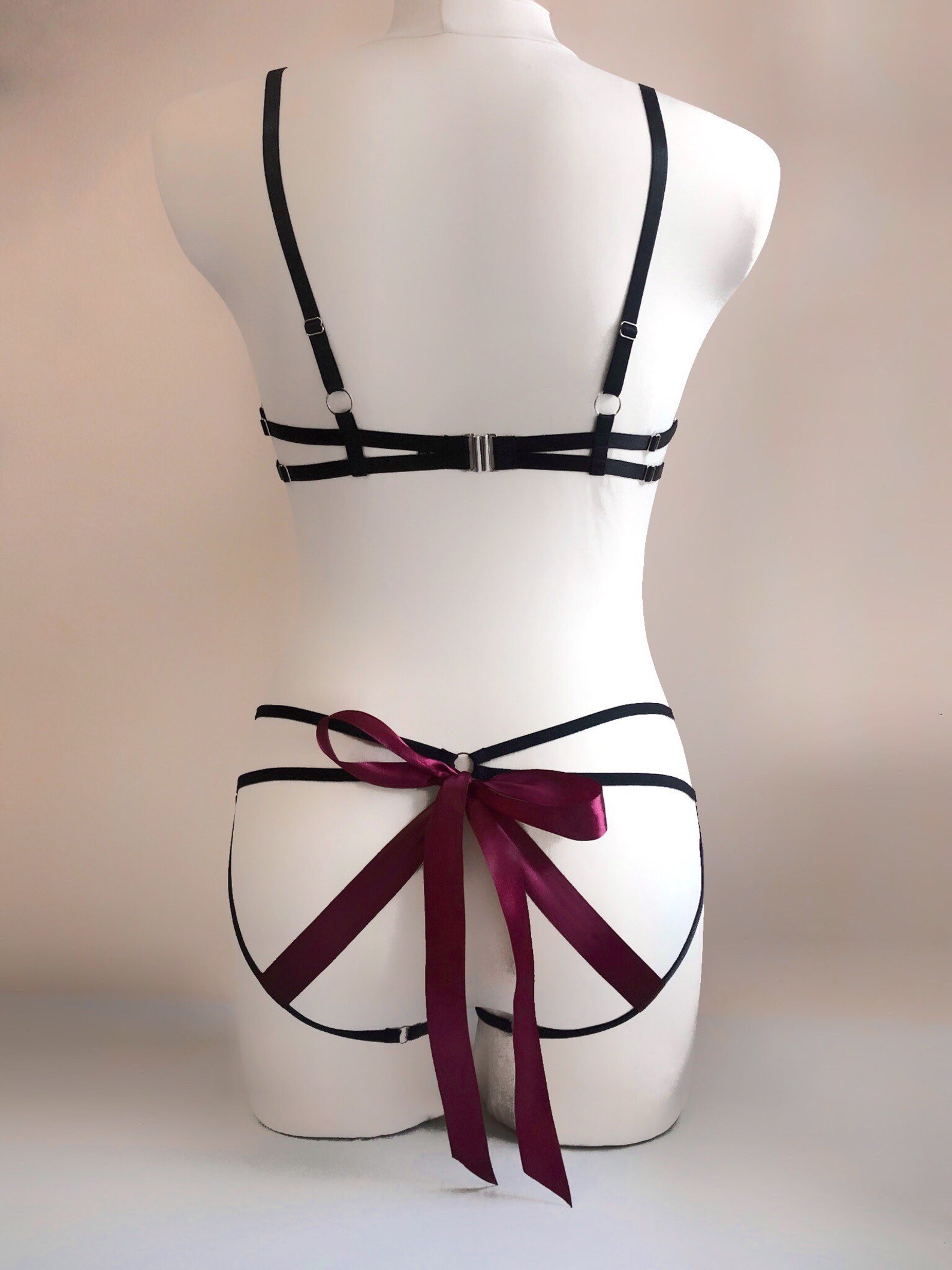 Set lingerie Serenity underwear harness cage bra | Etsy