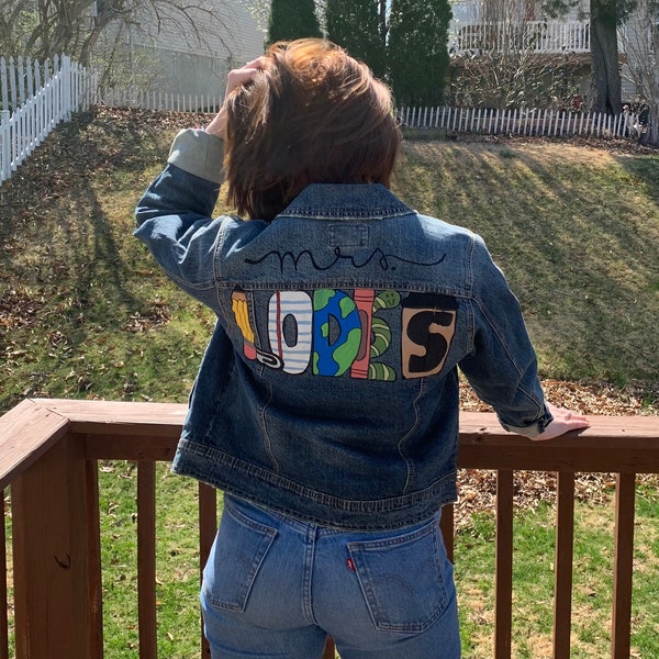 Teacher Denim Jacket Etsy Australia