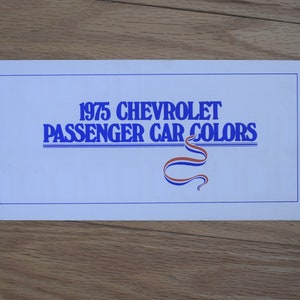 Chevrolet 1975 Original Passenger Car Colors Brochure (4 páginas desplegables)