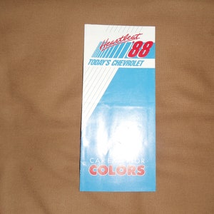Chevrolet 1988 Car Exterior Colors Chart ( 6 page fold-out)