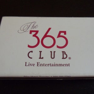 365 Club Niagara Fallsview Casino and Resort Niagara Falls, Canada Matchbook (unused)