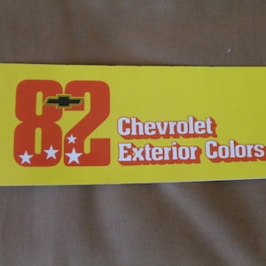 Chevrolet 1982 Exterior Colors Chart ( 6 page fold-out)