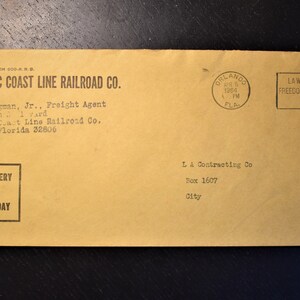 Atlantic Coast Line Railroad Company Envelope (1964)