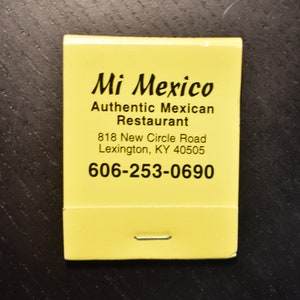 Mi Mexico Authentic Mexican Restaurant, Lexington, KY Matchbook (unused)