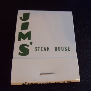 Jim&#39;s Steak House Cleveland, OH Matchbook (Unused)