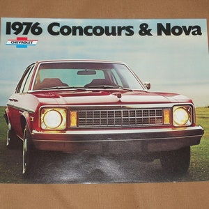 Chevrolet Concours en Nova 1976 Original Sales Brochure (12 pagina's flip-over formaat)