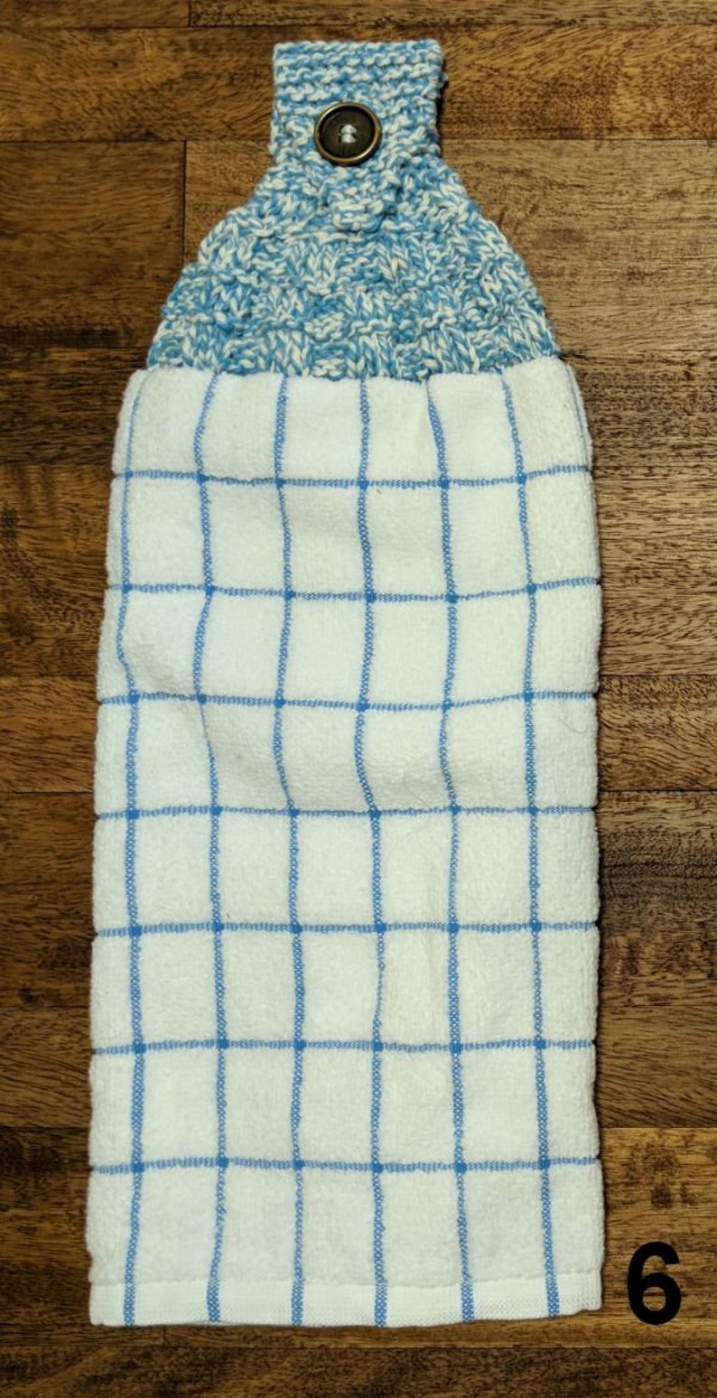 Knitted Top Hanging Towels Kitchen Towels Hand Knit Top Etsy