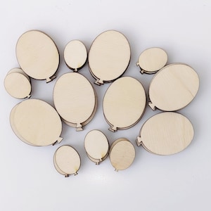 Miniaturowe drewniane balony w kształcie 20 mm lub 35 mm | Małe ozdoby ze sklejki brzozowej do tworzenia kartek okolicznościowych i scrapbookingu DIY