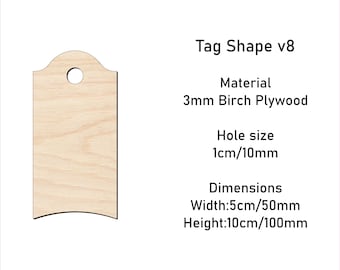 Wooden Gift Tags 10x5cm - Gift Wrapping, Wedding Decorations, Crafting Supplies for Any DIY Projects, Blank Plaques v8