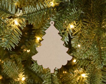 Forma de etiqueta de árbol de Navidad de madera para artesanía Navidad MDF Adorno de decoración de adorno v5