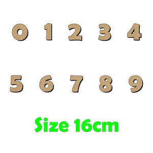 16cm Wooden Number MDF 3mm Craft, Signs, Home Decoration, Preschool Learning, Birthday Numbers