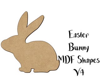 Easter Bunny  MDF Shape v4 Wooden Decoration Craft Shape Embellishment Laser Cut