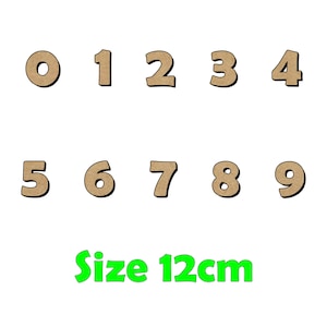 12cm Wooden Number MDF 3mm Craft, Signs, Home Decoration, Preschool Learning, Birthday Numbers