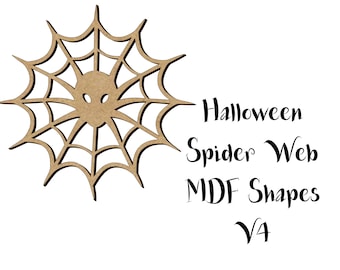 Spider Web MDF Halloween Shape v4 Wooden Decoration Craft Shape Embellishment Laser Cut