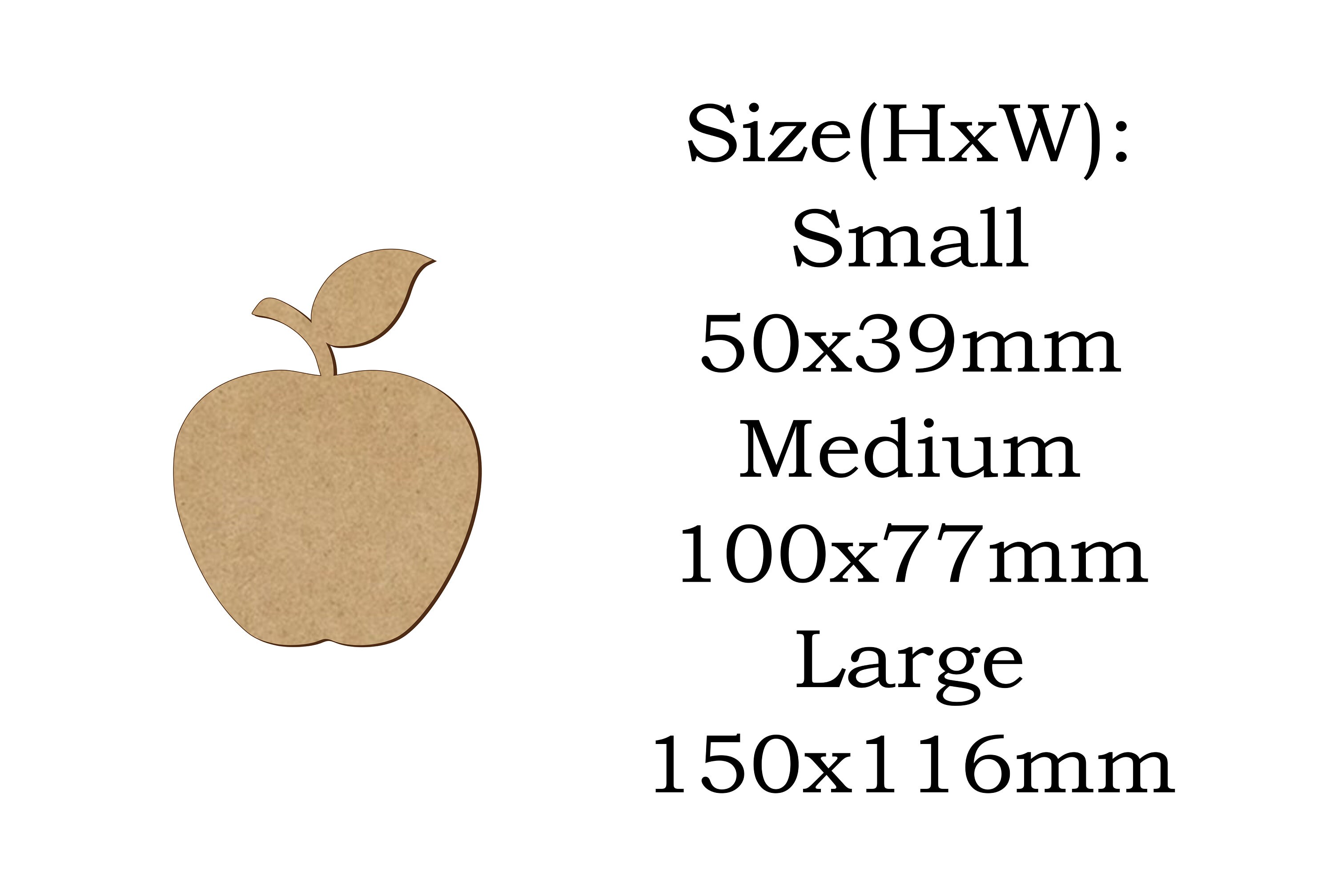 Wooden Apple Craft Shape MDF Apple With Leaf Embellishment Blank Gift ...