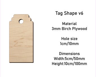 Wooden Gift Tags 10x5cm - Gift Wrapping, Wedding Decorations, Crafting Supplies for Any DIY Projects, Blank Plaques v6