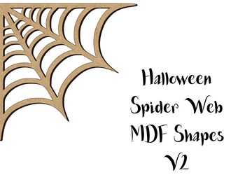 Spider Web MDF Halloween Shape v2 Wooden Decoration Craft Shape Embellishment Laser Cut