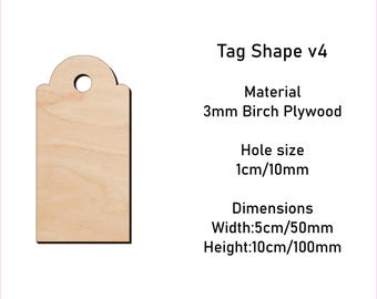 Wooden Gift Tags 10x5cm - Gift Wrapping, Wedding Decorations, Crafting Supplies for Any DIY Projects, Blank Plaques v4