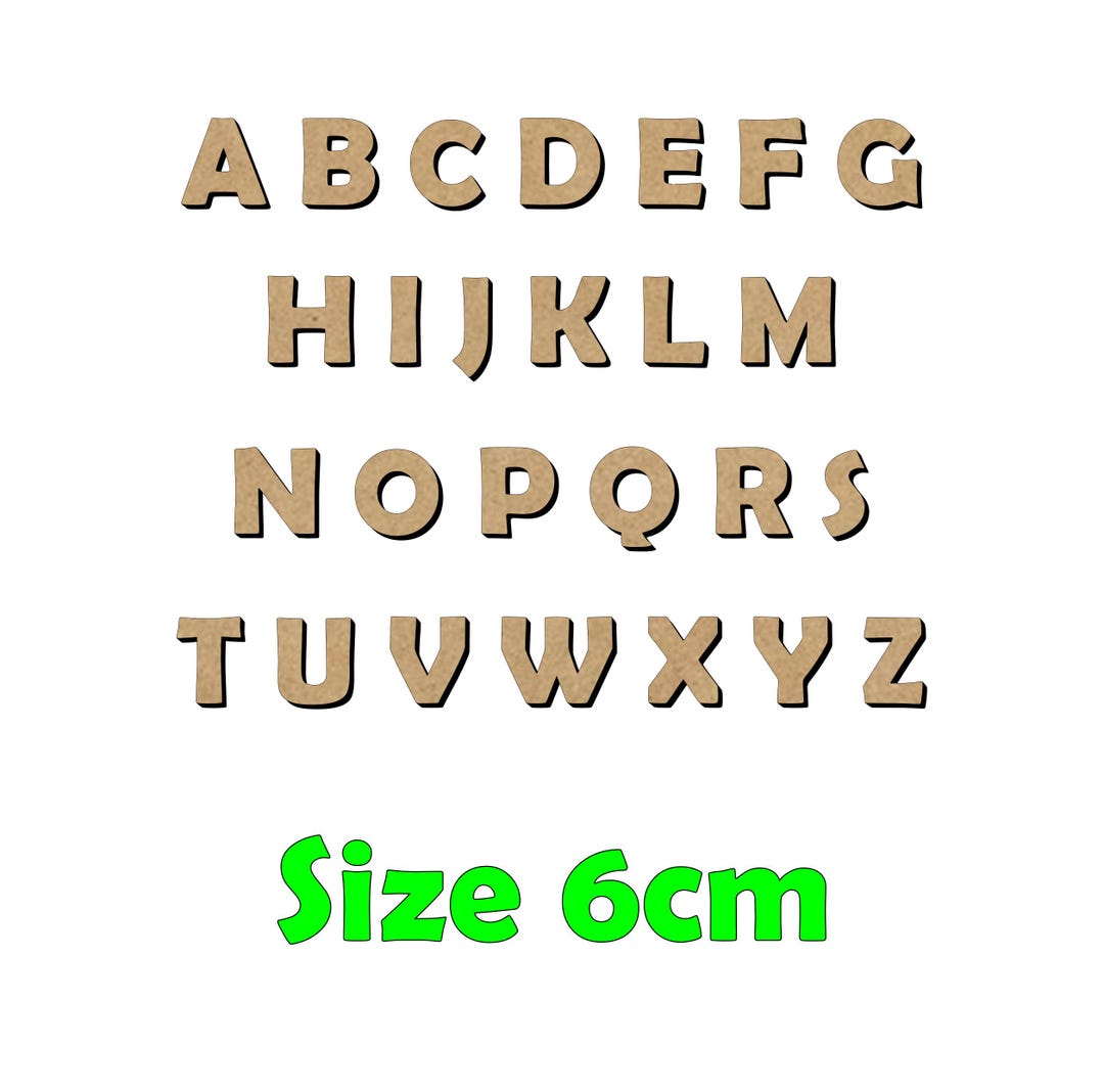 6cm Wooden Capital Letters MDF 3mm Craft Signs Home Decoration ...