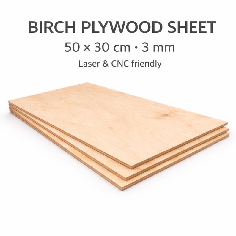 3mm Birch Plywood Sheet B/BB – Laser Safe Plywood for CNC and Laser Cutting image 1