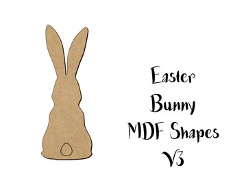 Conejito de Pascua MDF Forma v3 Decoración de madera Manualidad Forma Adorno Corte láser