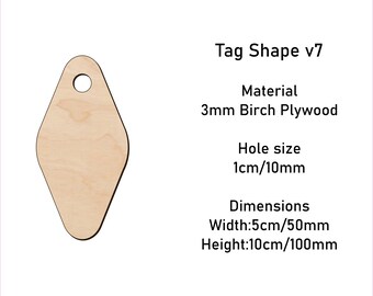 Wooden Gift Tags 10x5cm - Gift Wrapping, Wedding Decorations, Crafting Supplies for Any DIY Projects, Blank Plaques v7