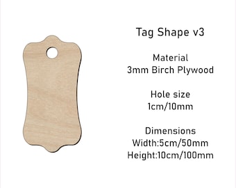 Wooden Gift Tags 10x5cm - Gift Wrapping, Wedding Decorations, Crafting Supplies for Any DIY Projects, Blank Plaques v3