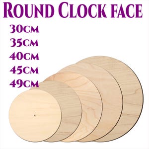 Houten wand ronde wijzerplaat Maat 30 - 49 cm Craft blanks 8 mm gat in het midden gemaakt van 3 mm berken multiplex, geen MDF - hoeveelheidskorting