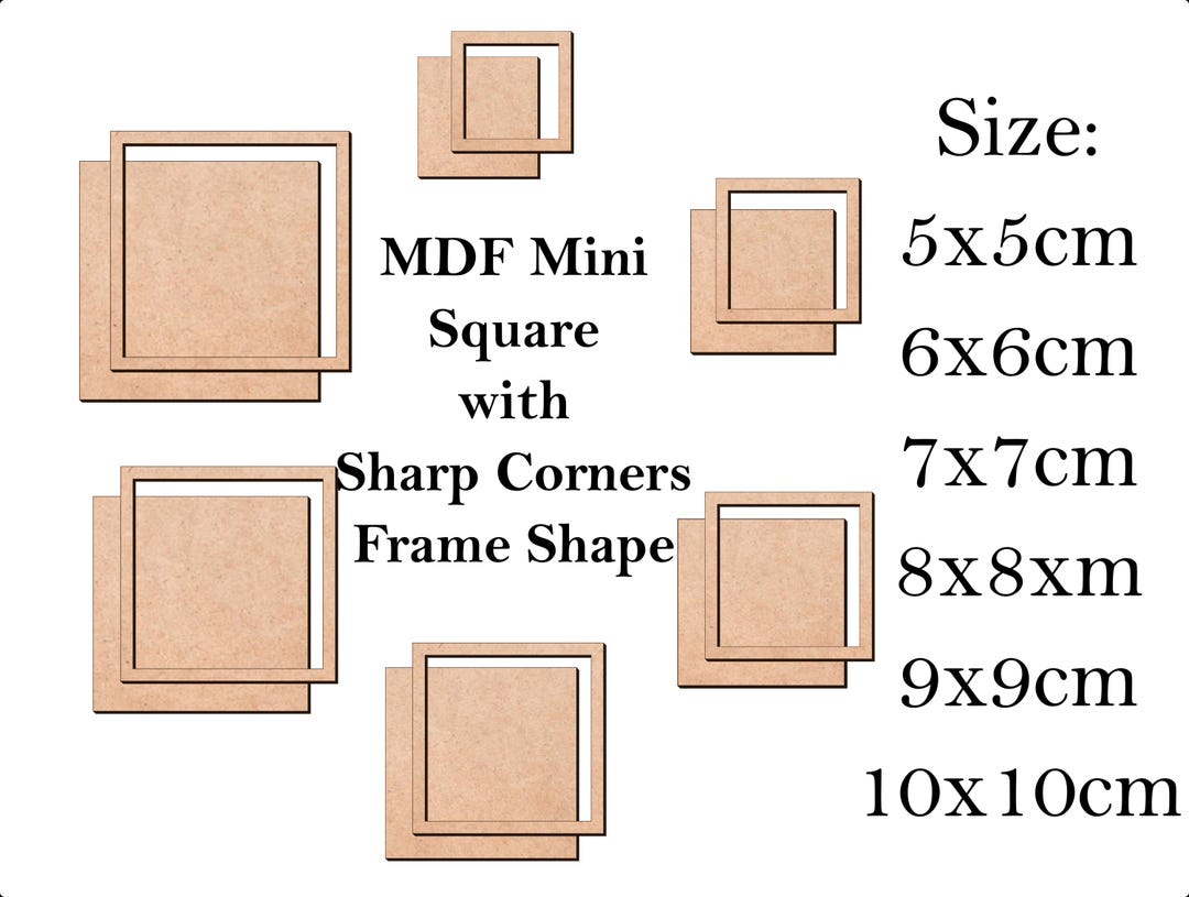 Mini Square Sharp Corners Frame Kit for Photos Resin Crafts Miniature