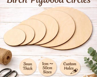 Wooden plywood circles shape disc tags DIY decoration blank wood not MDF size up to 50cm