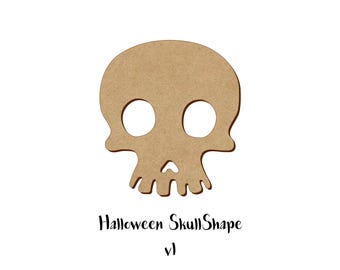 Halloween Skull MDF Cutout – Wooden Skull Craft Shape – Design 1 (Classic Skull)