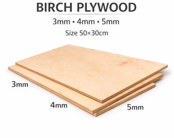 Láminas de contrachapado de abedul de 3 mm, 4 mm y 5 mm B/BB: contrachapado seguro para corte láser y CNC