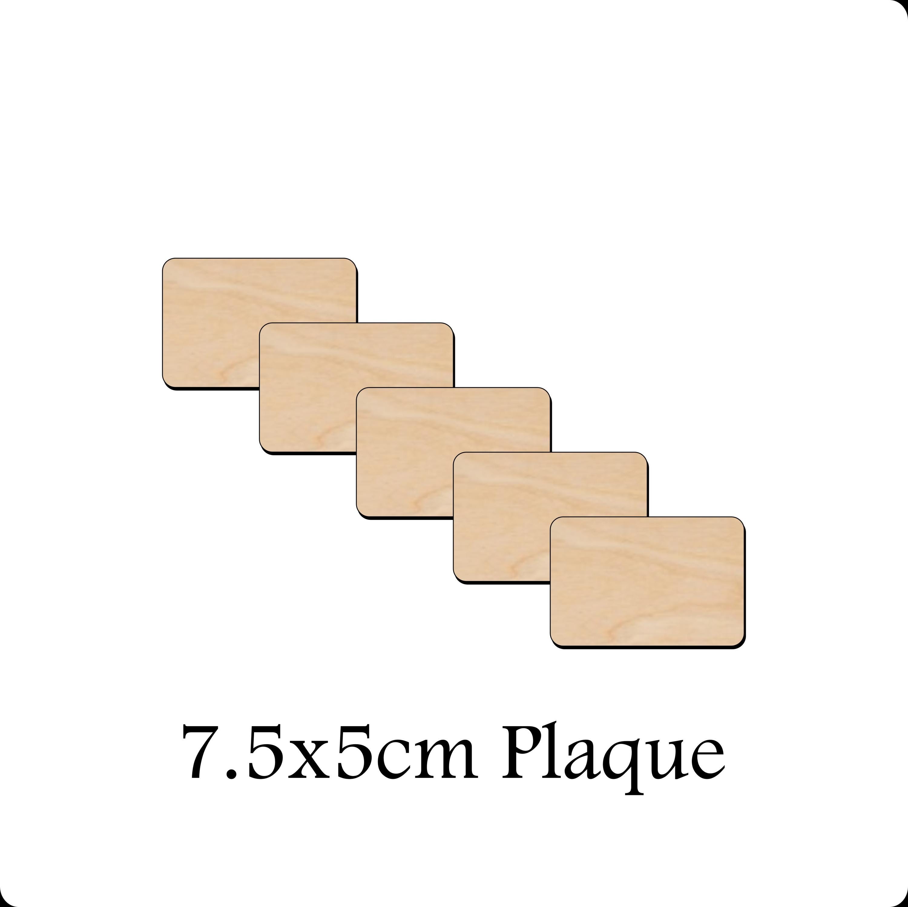 Wooden Rectangle Blanks 7.5x5cm – Set of 5 Laser Cut Birch Plywood ...