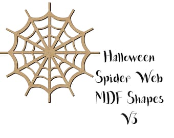 Spider Web MDF Halloween Shape v3 Wooden Decoration Craft Shape Embellishment Laser Cut