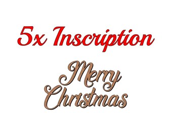 Inscripción de palabras de madera de Feliz Navidad, recorte de MDF, corte láser, manualidades en blanco, Navidad v4