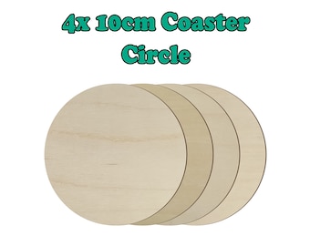 Wooden Coaster Circle Round Set of 4, Craft Art Gift Decoupage