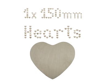 Laser-Cut Birch Plywood Heart Shape 150mm – Unfinished Wooden Love Heart Plaque for Crafts, Weddings, Signs