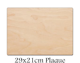 Placa de madera contrachapada de abedul en blanco para manualidades, forma rectangular de 29 x 21 cm, pirograbado
