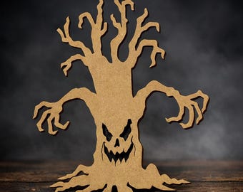 MDF Scart Tree Wooden Shape Craft Embellishment Laser Cut Halloween