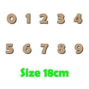18cm Wooden Number MDF 3mm Craft, Signs, Home Decoration, Preschool Learning, Birthday Numbers