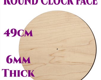 49cm Wooden Round Clock Faces - 6mm Birch Plywood