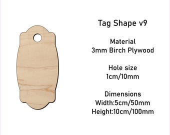 Wooden Gift Tags 10x5cm - Gift Wrapping, Wedding Decorations, Crafting Supplies for Any DIY Projects, Blank Plaques v9